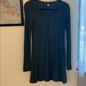 Olive green long sleeve knit holiday dress